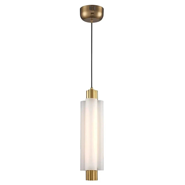 Szklana lampa wisząca tuba OSMO ST-15038P-1 LED 9W 3000K nad stół mosiądz