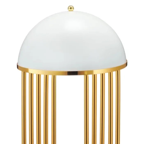 Modernistyczna lampa stołowa Dolce vita ST-1602 white Step złota biała