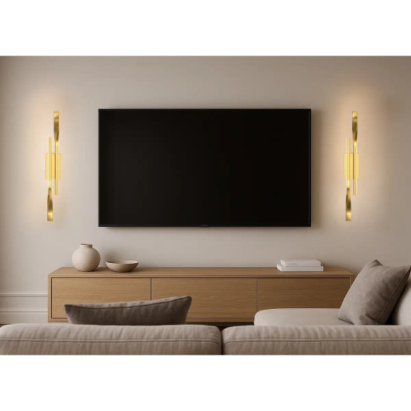 Nowoczesny kinkiet Vargo KSLV-Z LED 12W 3000K do sypialni złoty