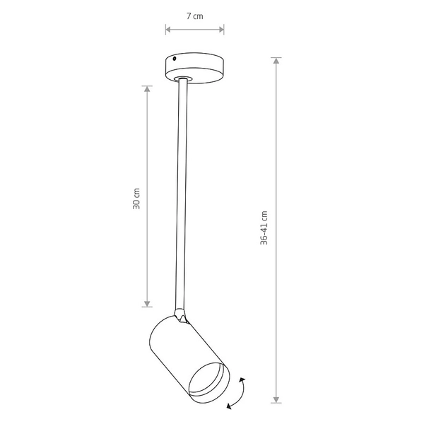 Metalowa tuba sypialniana Mono 7728 czarna tuba spot nad łóżko