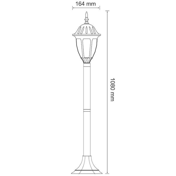 Stojąca LAMPA zewnętrzna FLORENCJA 302595 Polux ogrodowa OPRAWA metalowa latarnia outdoor IP43 patyna przezroczysta