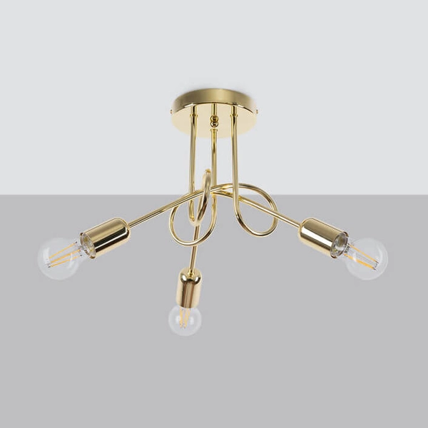 Sypialniana lampa sufitowa Supeł SL.1437 Sollux metalowy złoty