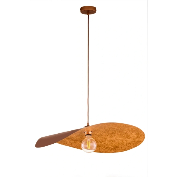 Falowana lampa wisząca LEAF brązowa miedziana 1xE27 nad wyspę 41920