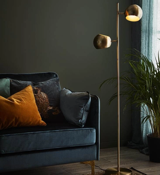 Lampa podłogowa podwójna Edgar 107742 Markslojd metalowa patynowa