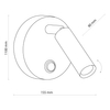 Kinkiet tuba okrągły Enzo 4237 TK Lighting z włącznikiem metalowy czarny