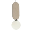 Okrągła lampa wisząca Lorenzo PND-59815-1-BG filcowa biały beżowy