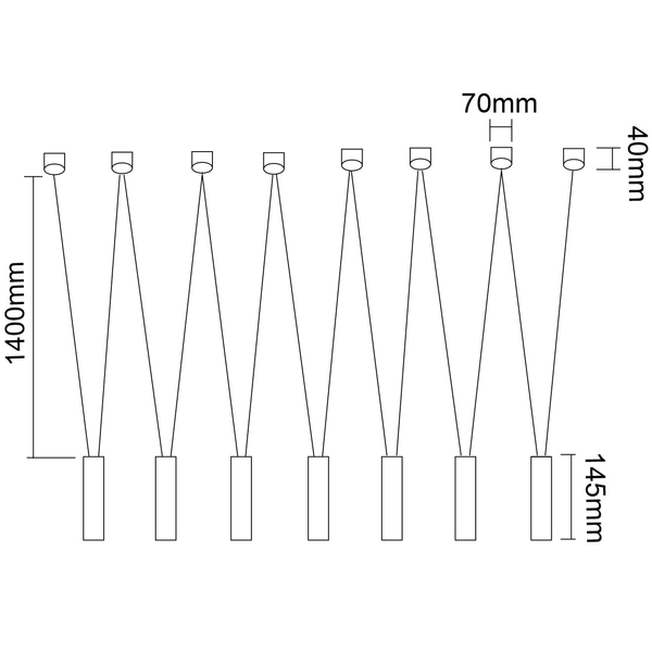 Loftowa LAMPA wisząca Viva VII Bianco Orlicki Design metalowa OPRAWA tuby ZWIS designerski biały