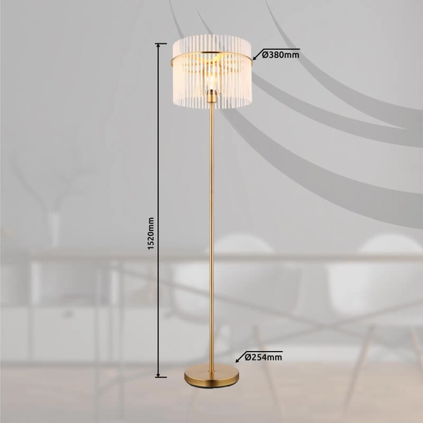 Podłogowa lampa do salonu GORLEY 15698SM glamour złota