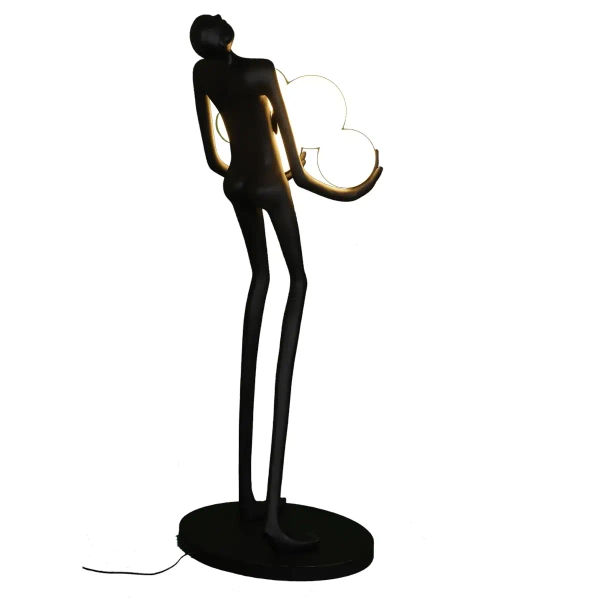 Lampa podłogowa do salonu Woman F9312 Step kule balls białe czarne