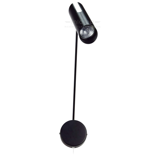 Kinkiet LAMPA ścienna FUTURO LP-17001/1WL BK Light prestige metalowa OPRAWA tuba na wysięgniku czarna