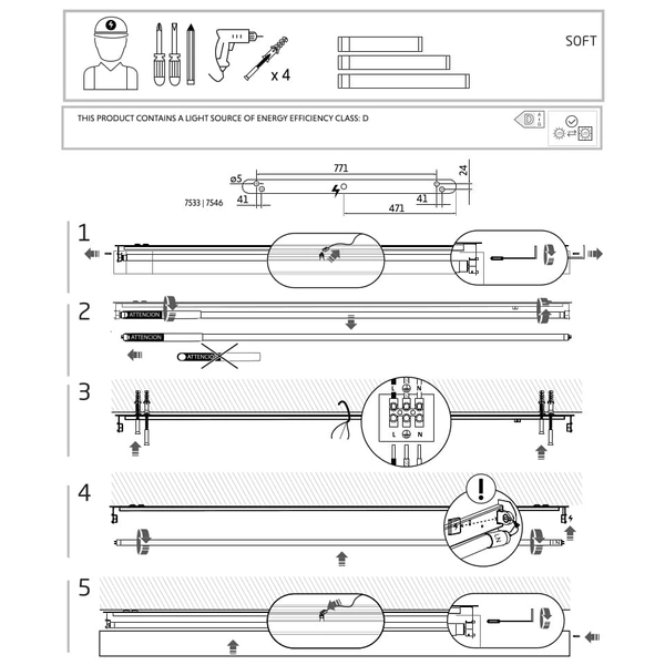 Podłużna belka natynkowa Soft Ceiling 7533 Nowodvorski metalowa grafitowa