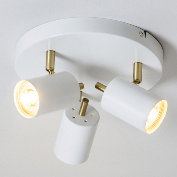 Lampa sufitowa Gull 59932 Endon reflektorki regulowane białe mosiądz