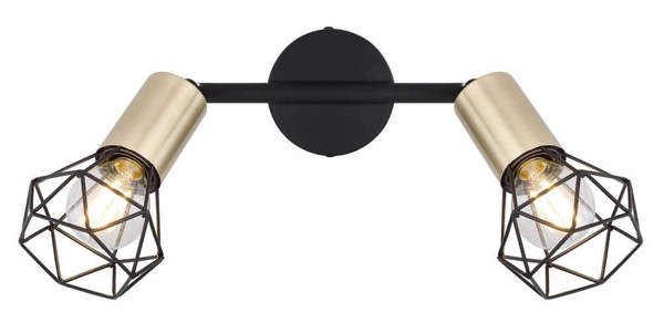 Sufitowa lampa Xara 54802S-2AB z regulacją czarna mosiądz