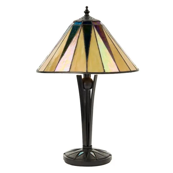 Nocna lampka szklana Dark star 70367 witrażowa tiffany brązowa kolorowa