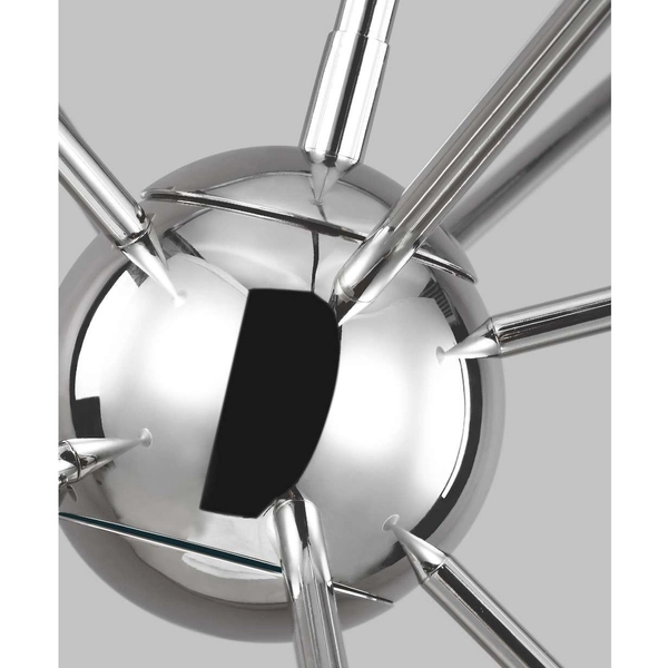 Wisząca LAMPA industrialna Jax FE-JAX10-PN Elstead FEISS industrialna OPRAWA metalowy ZWIS pająk sticks explosion nikiel polerowan