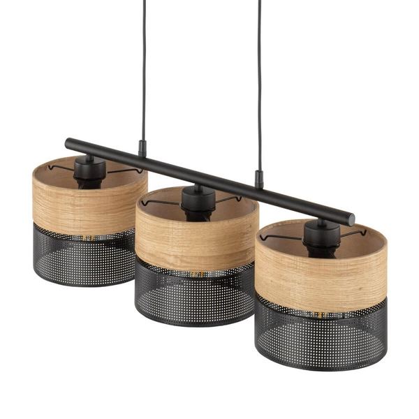 Potrójna lampa wisząca Nicol 4801 TK Lighting tuby drewniany czarny
