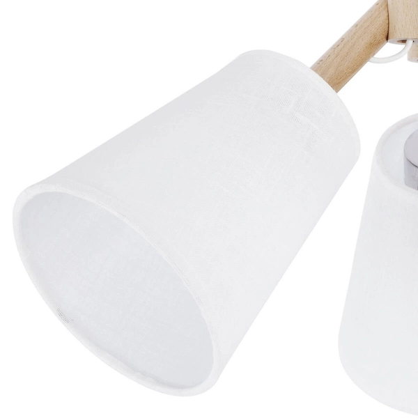 Sufitowa lampa skandynawska Vaio 665 potrójna biała drewniana