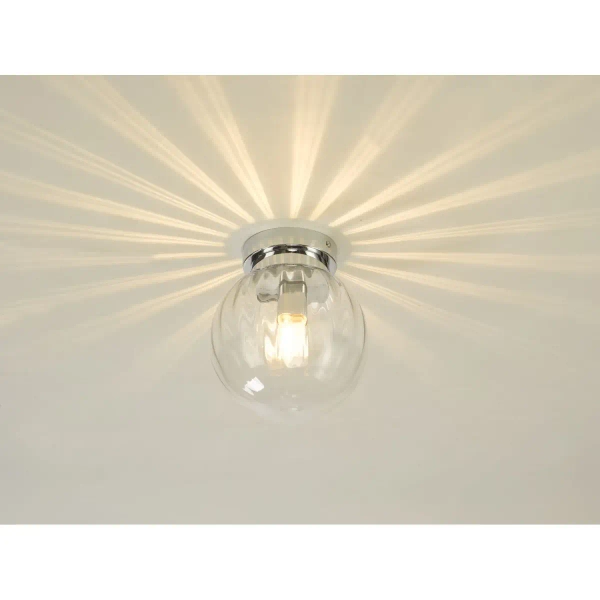 Minimalistyczny plafon Kavi KAV0150 szklany kula IP44 chrom