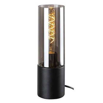 Stolikowa lampka loftowa RONNO 74050 szklana czarna przydymiona