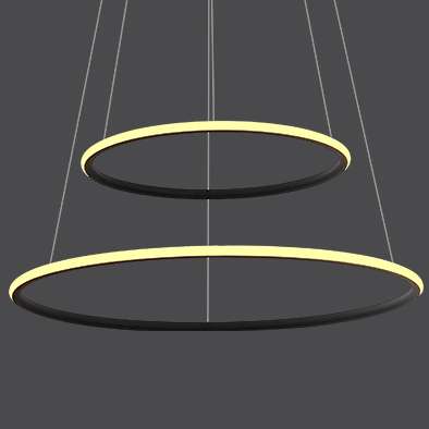 Okrągła LAMPA wisząca SLIM/000023/4000/B MDECO metalowa OPRAWA ring ZWIS LED 51W 4000K biurowy czarny