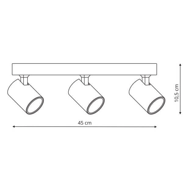 3-punktowa lampa sufitowa Snow do przedpokoju czarna złota