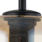 Kinkiet LAMPA ścienna SHINE 32246 Sigma loftowa OPRAWA szklana na wysięgniku bursztynowa czarna