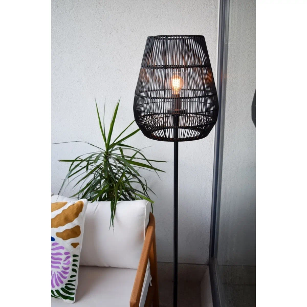 Podłogowa lampa do salonu NERIDA 03845/81/30 IP44 czarny