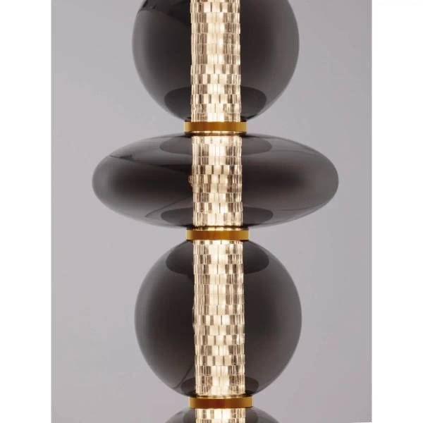 Dotykowa lampa podłogowa BRIVANO LE45144 37W LED 3000K kule balls szary złoty