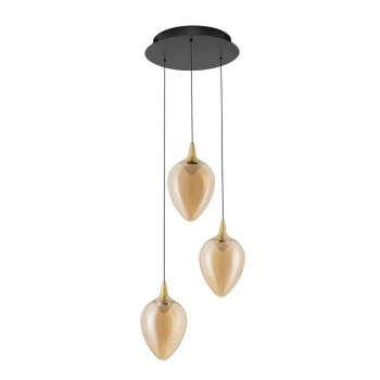 Kloszowana lampa wisząca VAZENDO LE45119 LED 18W 3000K czarny złoty
