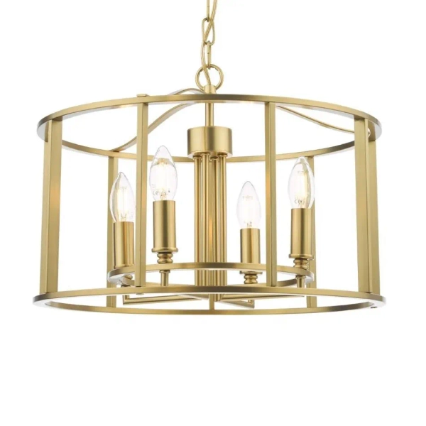 Lampa wisząca na łańcuchu Mya MYK0463 do salonu szczotkowany brąz