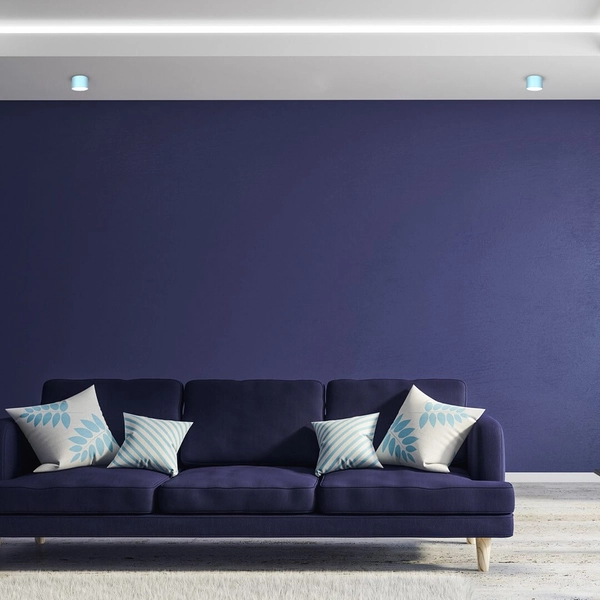 Okrągła lampa sufitowa Dixie metalowy downlight niebieski