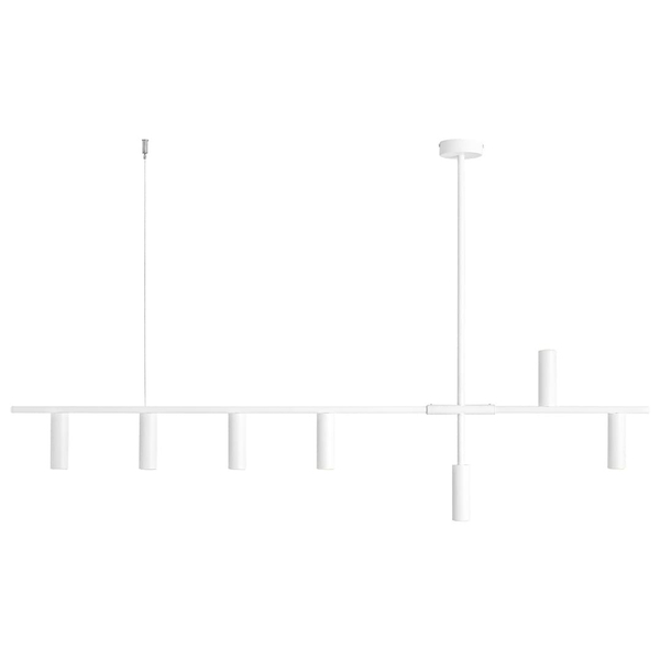 Podłużna lampa wisząca nad stół Trevo 1104T Aldex metalowe tuby białe