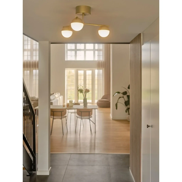 Potrójna lampa sufitowa Contina 2512096035 szklane kule mosiądz