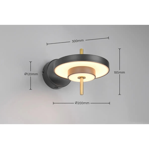 Naścienna ledowa lampa Keaton 240270180 LED 10W 2300-4000K czarny