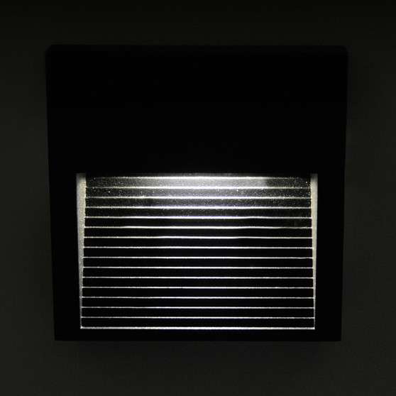LAMPA schodowa Q9 LED 313751 Polux metalowa OPRAWA kwadratowa LED 3W 4000K ścienna IP44 grafitowa