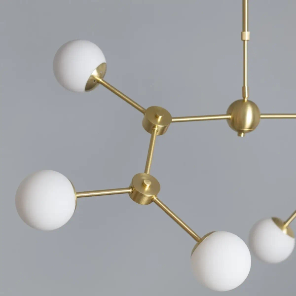 Molekułowa lampa wisząca Milano ABR-LWR-6XE27 Abruzzo biały złoty