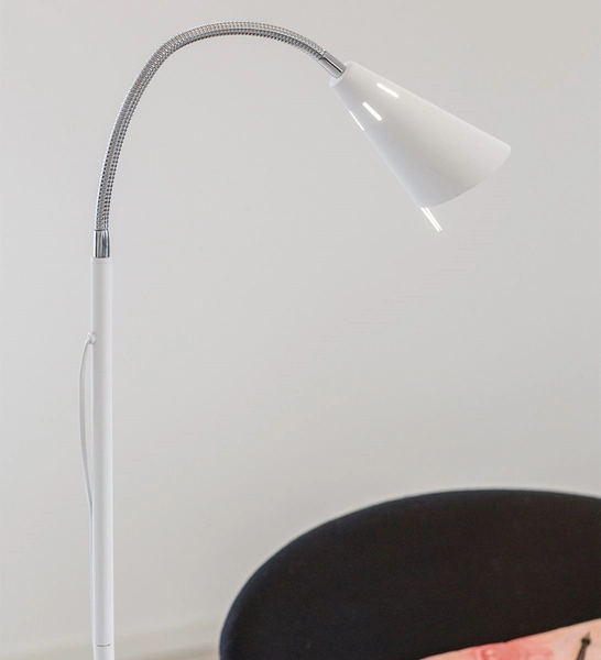 Lampa stojąca do czytania Best biały reflektorek ruchomy