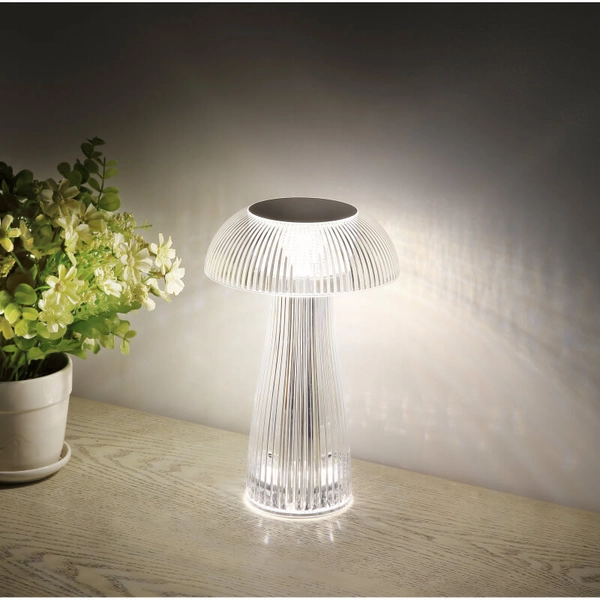 Stołowa lampa grzybek Gixi 28072 LED 1,5W CCT do salonu przezroczysty