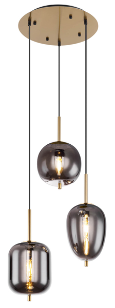 Lampa wisząca Blacky 15345-3MM kaskada mosiądz przydymiona