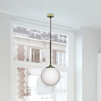 Modernistyczna lampa wisząca GLASGOW 50101281 szklana zwis złoty biały