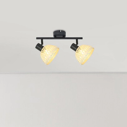 Ażurowa lampa reflektorowa Rattan 3134 plafon do przedpokoju brązowy