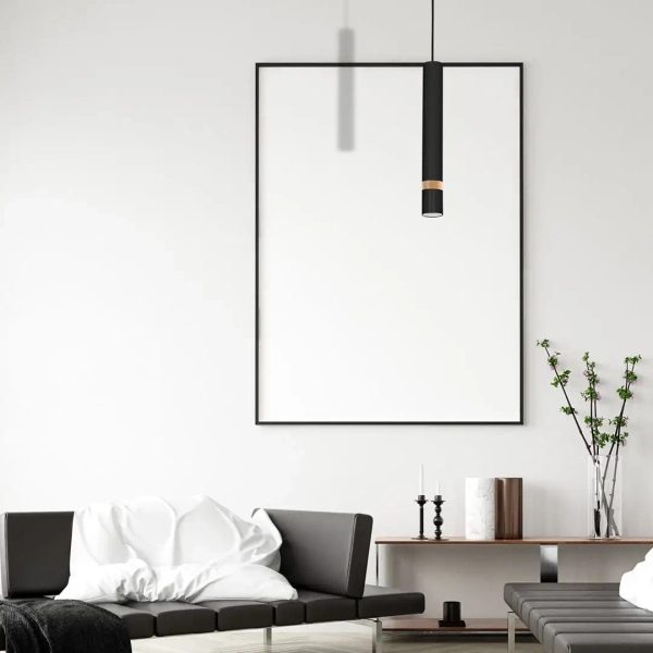 Wisząca lampa podłużna JOKER MLP6305 tubka do kuchni czarna