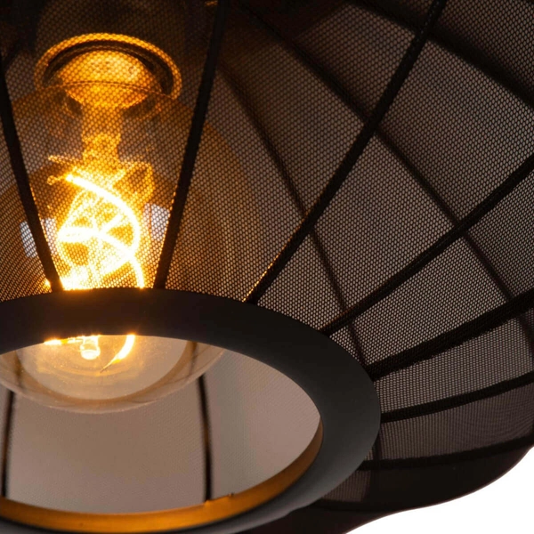 Lampa wisząca nad stół Corina 03447/52/30 klosz siatka czarna złota