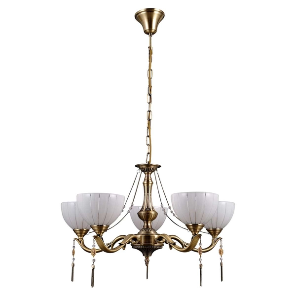 Żyrandol LAMPA wisząca BAXIO MD38445-5 Italux klasyczna OPRAWA biała złota