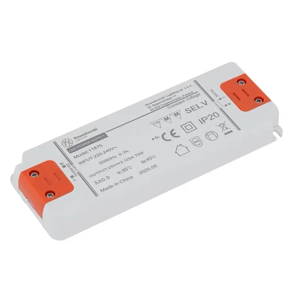 Transformator do szyn 1-obwodowych 75W 24V 11875 biały