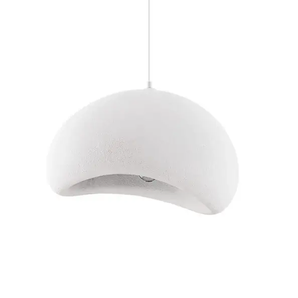 Wisząca lampa japandi PALINZA LE45317 kopuła nad stół biała