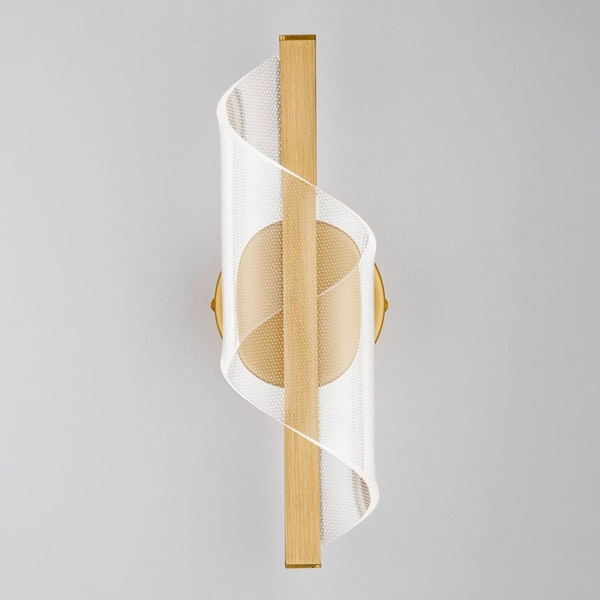 Ścienny kinkiet do przedpokoju HUARAL LE44439 LED 9W 3000K wstęga złoty przezroczysty