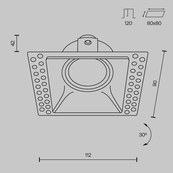 Minimalistyczna lampa wpuszczana Dot DL042-01-SQ-W kwadratowa biała