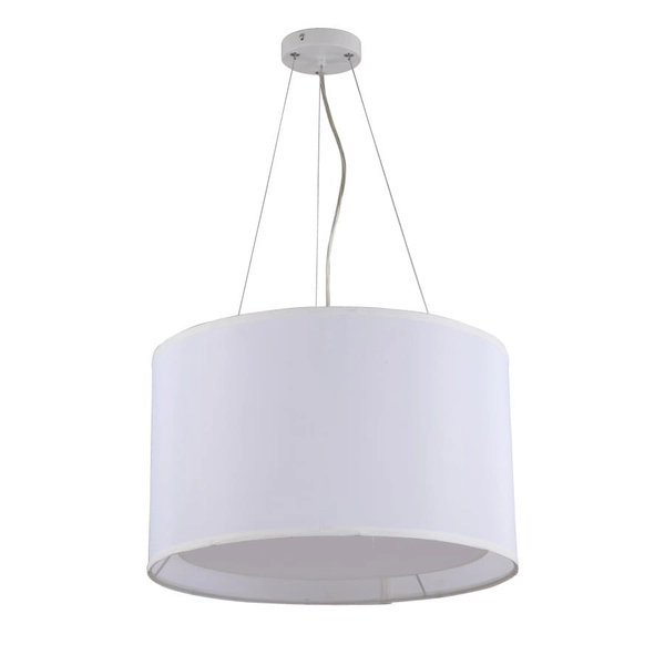 Abażurowa lampa wisząca MILK LP-021/4P WH Light Prestige minimalistyczna oprawa zwis okrągły biały