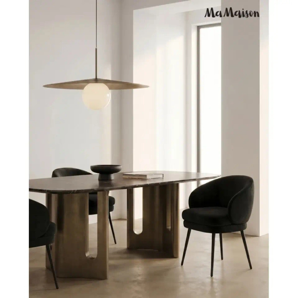 Stół ESSENZA MM001501100385 czarny złoty dekor marmuru metal 240x120cm